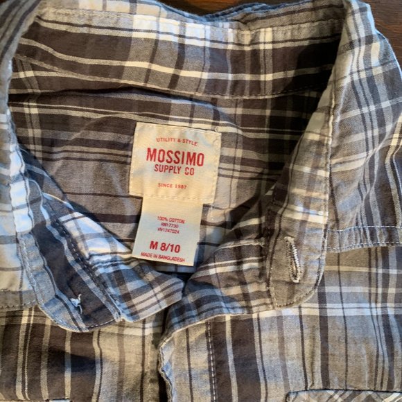 Mossimo Boys Short Sleeve Button Up Shirt Plaid Size M - Picture 2 of 3